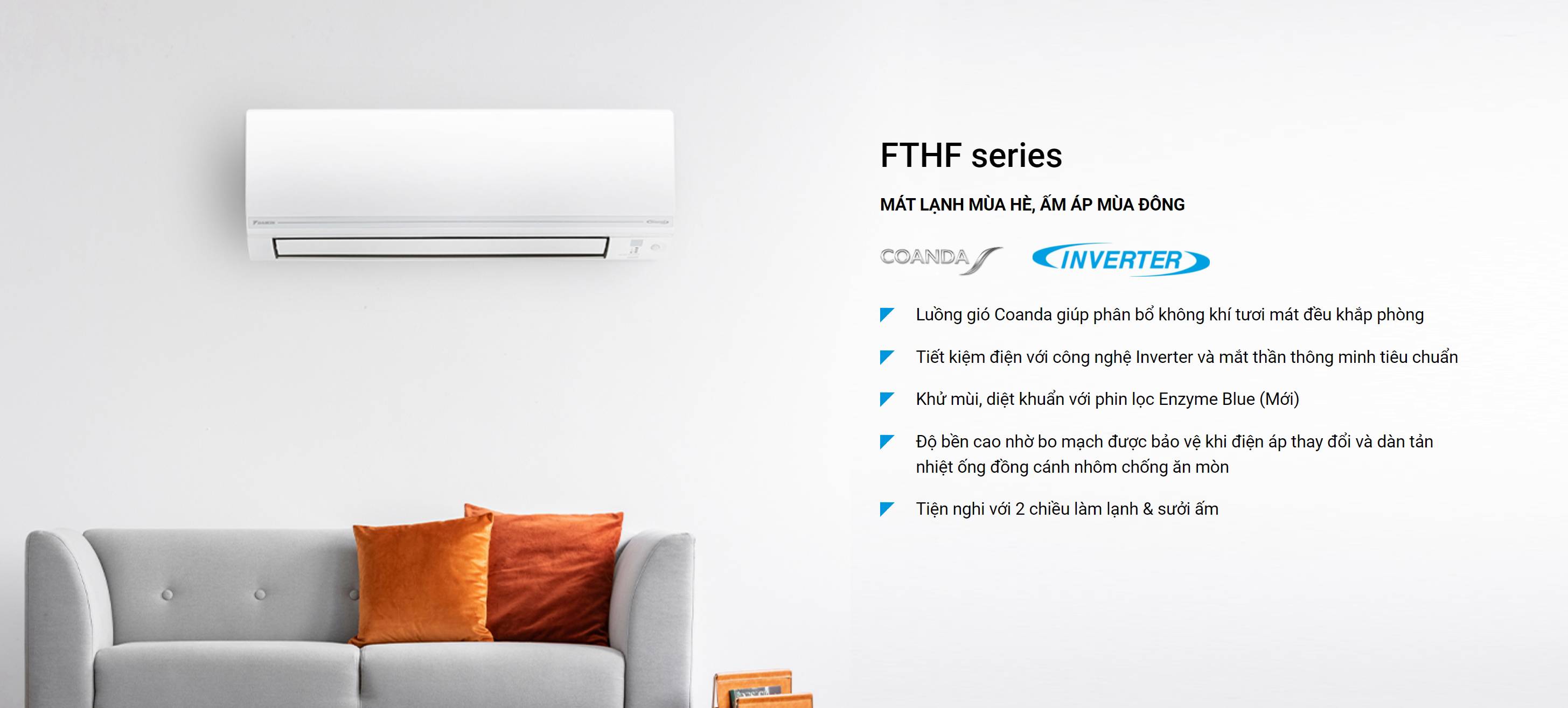 Điều hòa Daikin 2 chiều Inverter 9000BTU FTHF25XVMV